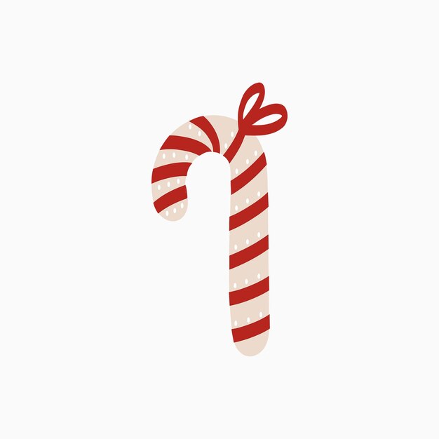 Warm and Joyful Christmas Candy Cane Illustration