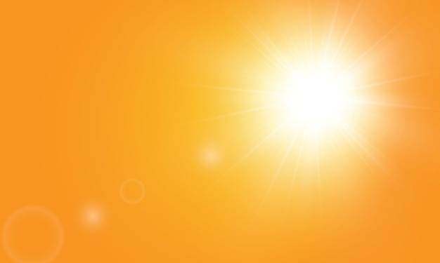 warm sun on a yellow background. leto.bliki solar rays.оrange yellow background.