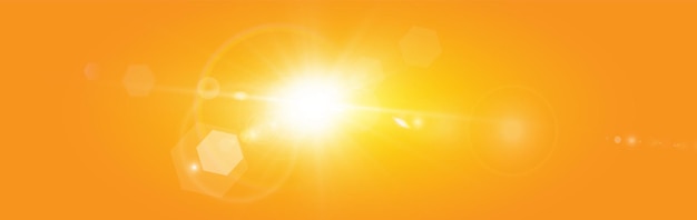 Warm sun on a yellow background. leto.bliki solar rays.range yellow background