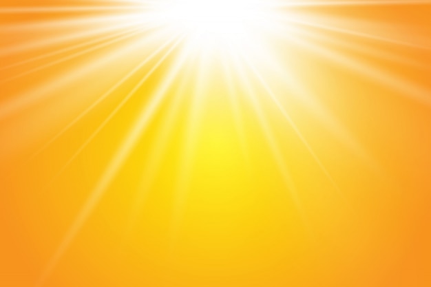 Vector warm sun on a yellow background