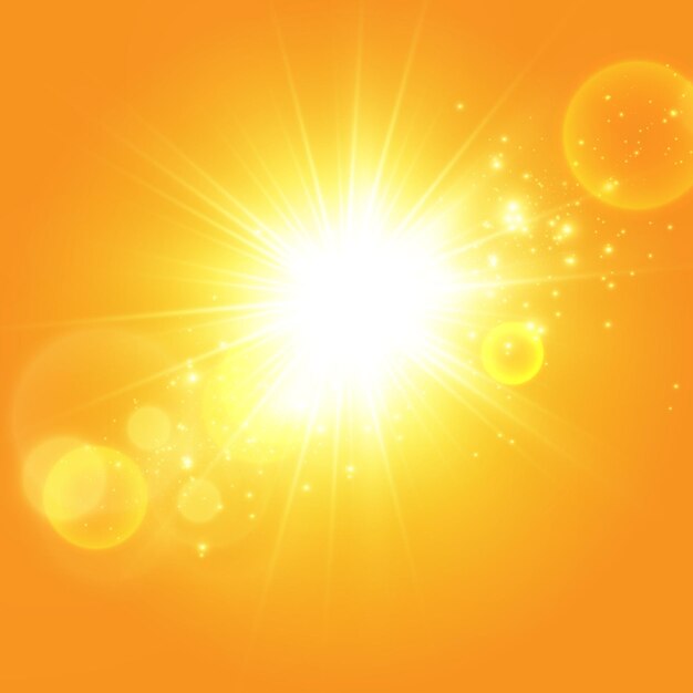 Warm sun on a yellow background