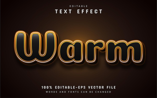 Warm text, editable 3d text effect