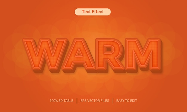 Vector warm text effect with orange color