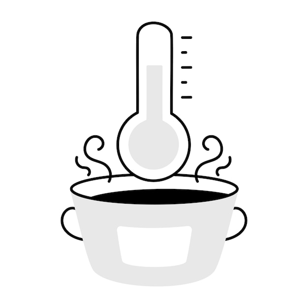 Warm water getekende handpictogram