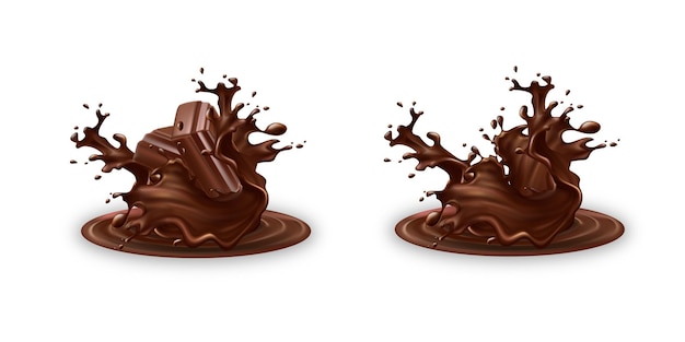 Warme chocolademelk plons in spiraalvorm met uitknippad, 3D-rendering