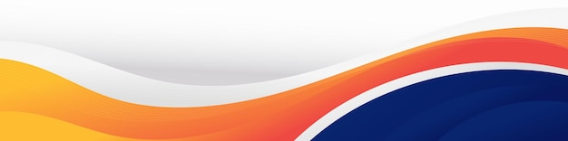 Warme en levendige abstracte banier met een vloeiende oranje golf
