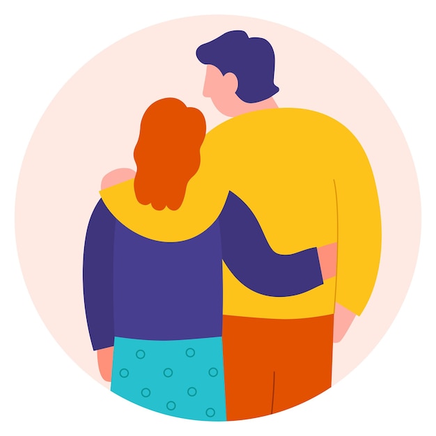 Warme familie knuffels vriendelijke knuffel concept Vector illustratie