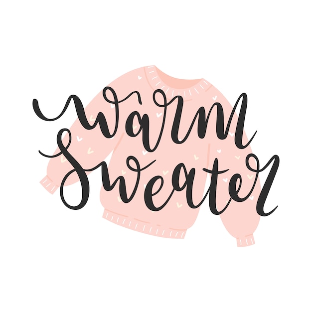 Warme winter trui belettering