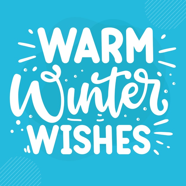 Warme winterwensen premium winterbelettering vector design
