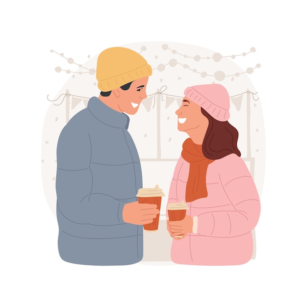 Warming drinks isolated cartoon vector illustration