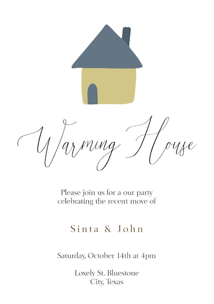 Vector warming house party invitation with beach illustration background