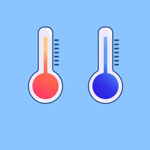 Vector warmte en koude thermometer