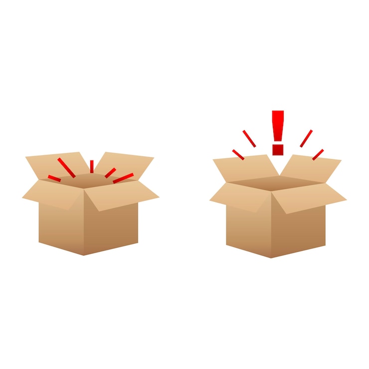 Vector warning box with an exclamation mark vector illustration
