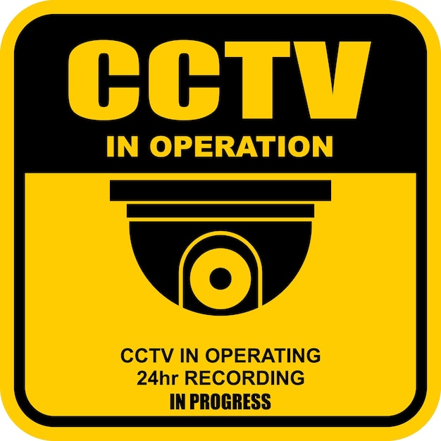 Warning CCTV in operation, sticker label