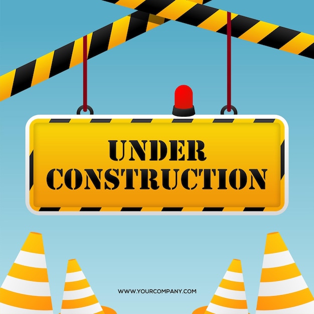 warning under contruction ilustration