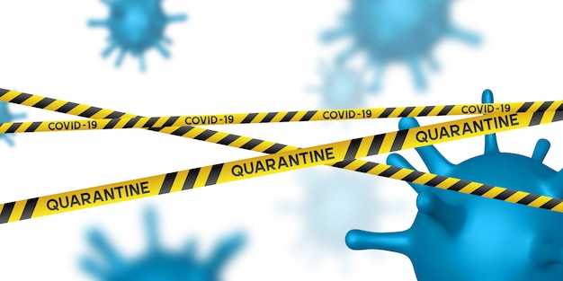 Vector warning coronavirus quarantine banner.