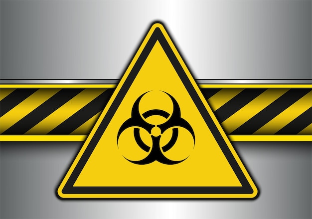 Warning danger background with biohazard danger sign