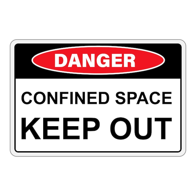 warning danger confident space sign keep out vector isolated on white background