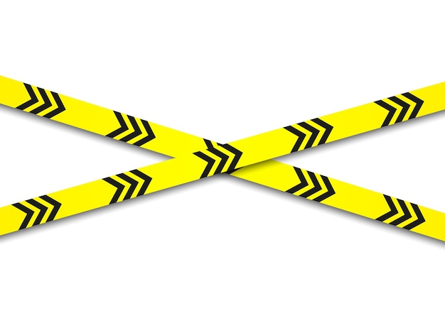 Warning, danger crossed tapes. Police and crime lines. Caution tape. Seamless barrier tape. Vector.
