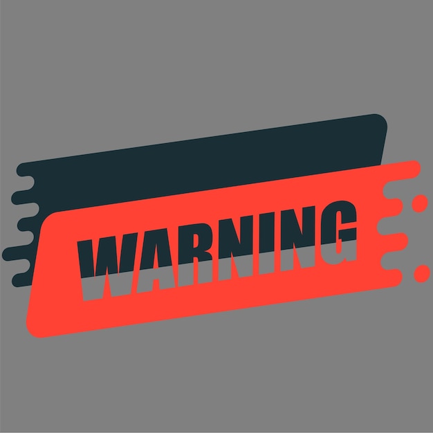 Vector warning emblem. font expression speech bubble.