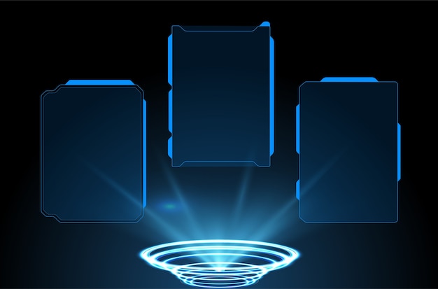 warning frame. abstract tech  set of frame in modern hud style background.