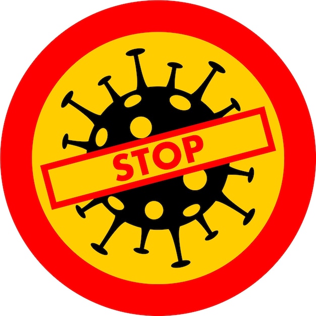 Warning Hazardous Virus Symbol Icon in Flat Style Vector Illustration