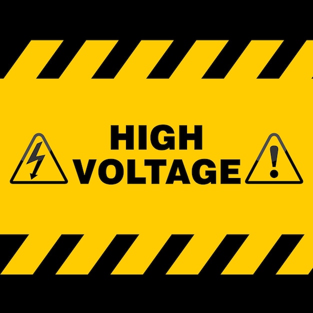 Warning High Voltage sticker vector