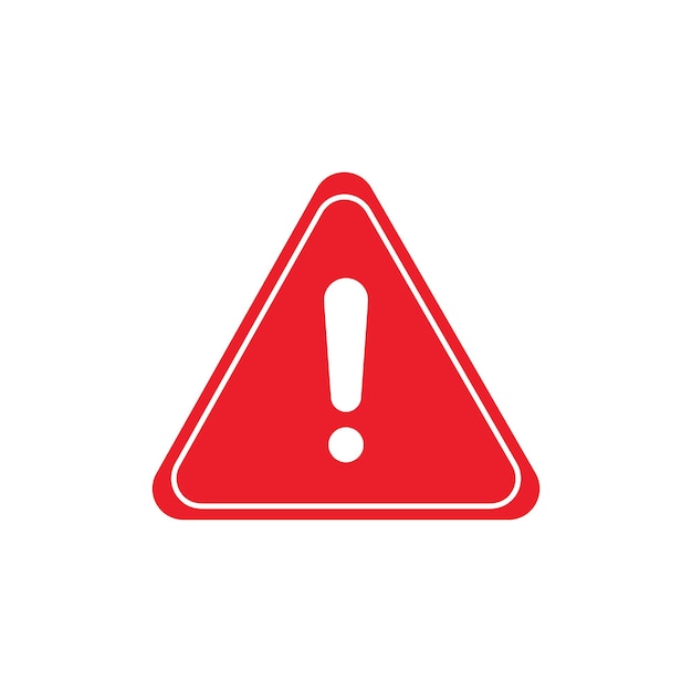 Warning icon Red Vector graphics