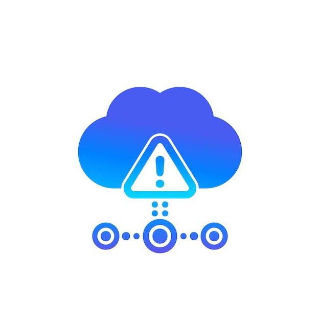 Icona di avviso con cloud, errore di hosting