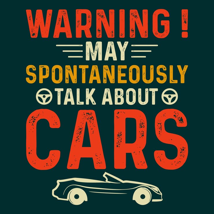警告は自発的に車のTシャツのデザインについて話すかもしれません