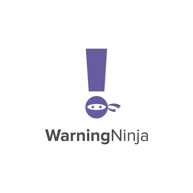 Warning ninja simple sleek creative geometric modern logo design