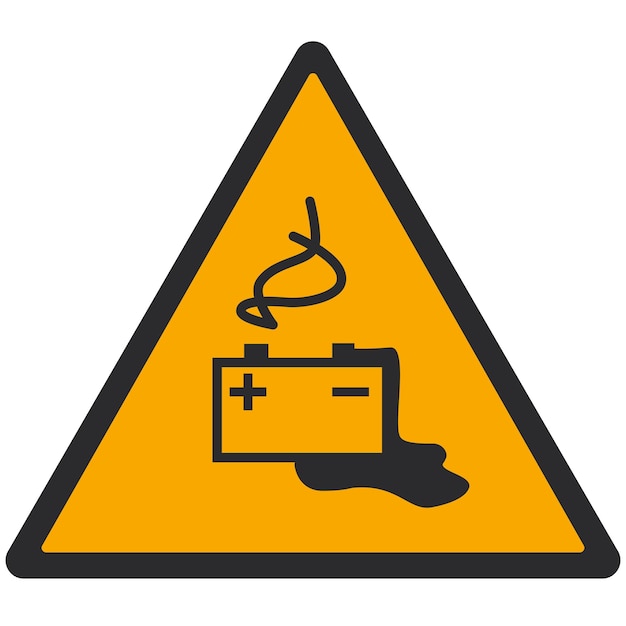 WARNING PICTOGRAM BATTERY CHARGING ISO 7010 W026