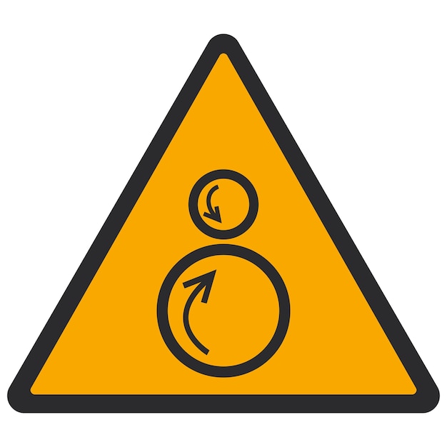 WARNING PICTOGRAM COUNTER ROTATING ROLLERS ISO 7010 W025