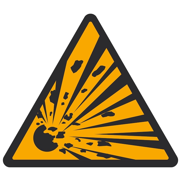 WARNING PICTOGRAM EXPLOSIVE MATERIALS ISO 7010 W002