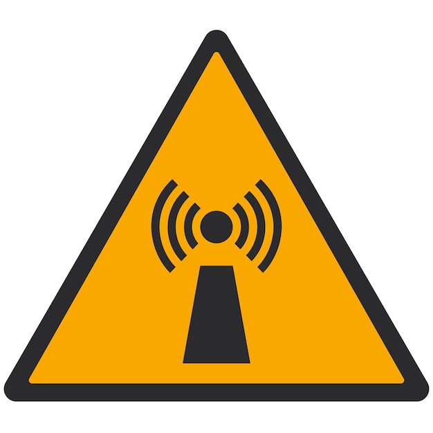 Vector warning pictogram nonionizing radiation iso 7010 w005