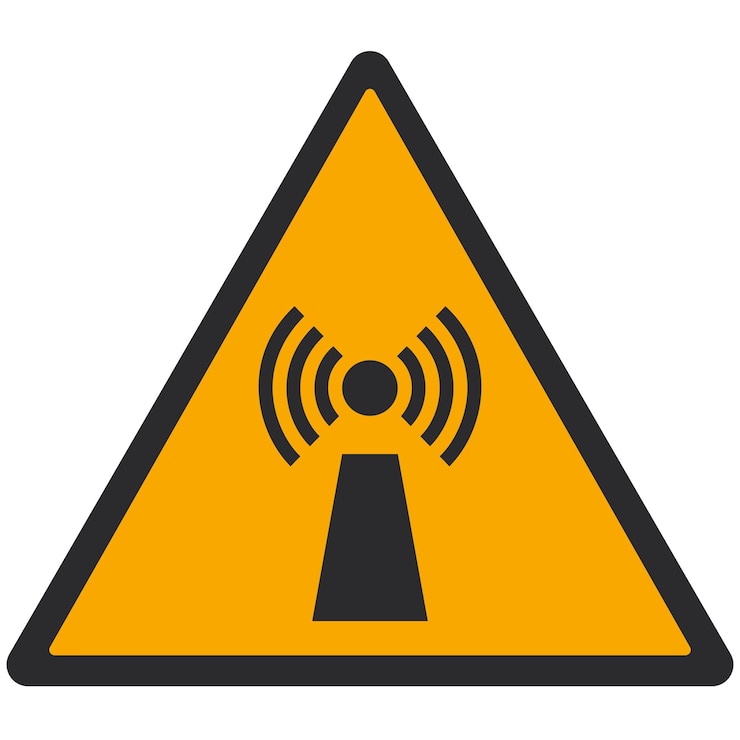 Vector warning pictogram nonionizing radiation iso 7010 w005