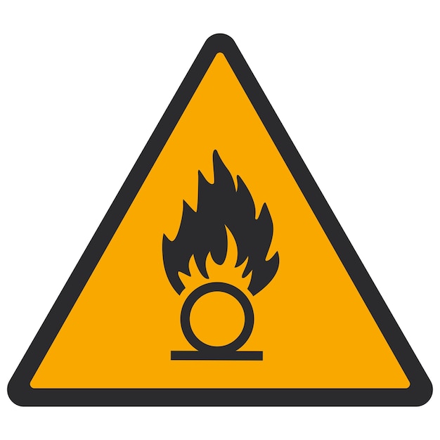 Vector warning pictogram oxidizing substance iso 7010 w028