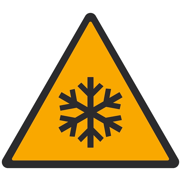 Vector warning pictogram risk of low temperature iso 7010 w010