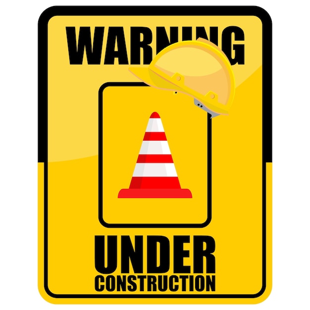Warning road under construction sign vector
