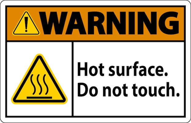 Warning Safety Label Hot Surface Do Not Touch
