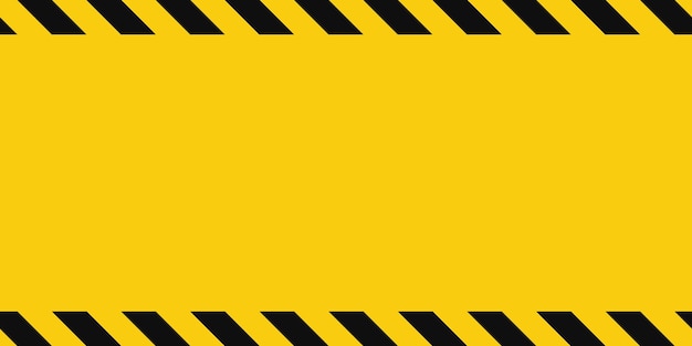 Vector warning seamless border with yellow and black diagonal stripes rectangle warn frame yellow and black caution tape border vector illustration on light background