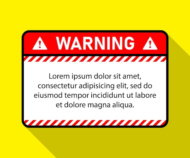 Warning sign blank warning sign striped rectangular