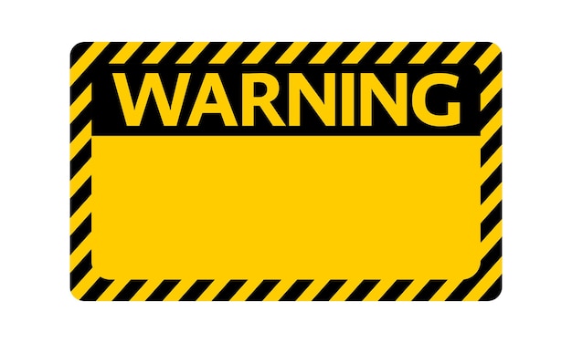 Warning sign Blank warning sign on white background