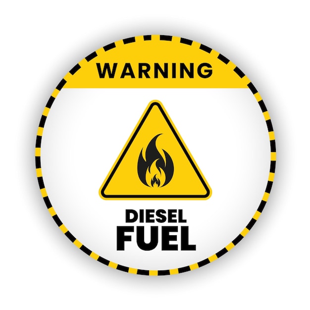 Vettore un segnale di avvertimento di striscioni di carburante diesel segno simbolo segno di attenzione disegno di illustrazione vettoriale attenzione