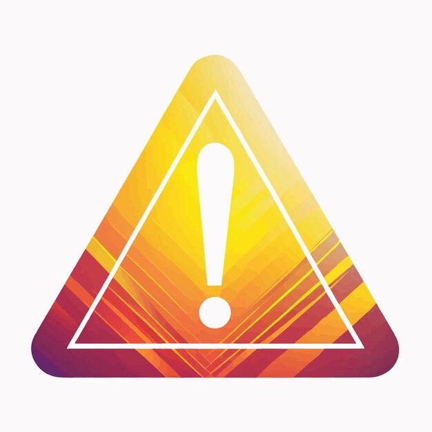 Vector warning sign gradient shine