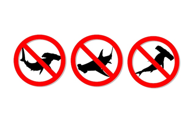 Warning sign no hammerhead sharks vector design