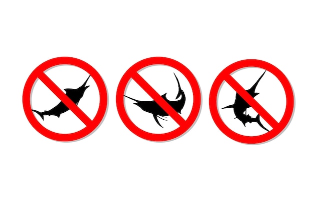 Warning sign no marlin fish vector design