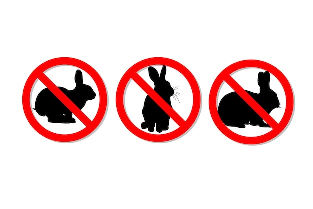 Vector warning sign no rabbits vector design