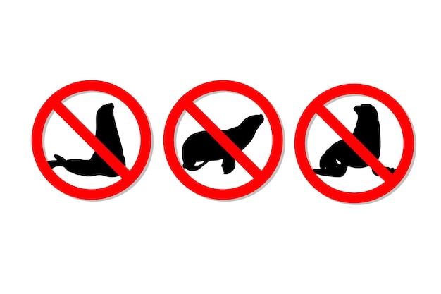 Warning sign no sea lions vector design