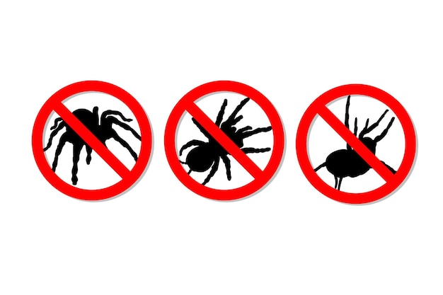 Warning sign no tarantula vector design